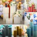 Stacking-Block Design Cake Stands for Party, Customizable Height, Sturdy Cardboard Column with Clearance Acrylic Plate, Reusable Round Cylinder Stands for Party Birthday Wedding Dessert, Pink