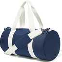 Small Gym Bag Duffel Bag for Women Men Fitness Sports Bag Workout Adjustable Detachable Shoulder Strap Lightweight Carry on Travel Duffle Bag (Navy/Off-White, 19" / Medium / 24L)