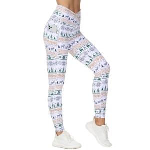 THE GYM PEOPLE Women's Cross Waist Workout Leggings Yoga Pants with Pockets
