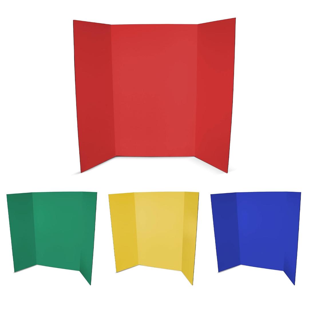 Flipside Products 36 x 48 Project Boards for Presentations, Science Fair, School Projects, Event Displays and Trifold Picture Board, Proudly Made in USA - Assorted Colors - 4 Pack