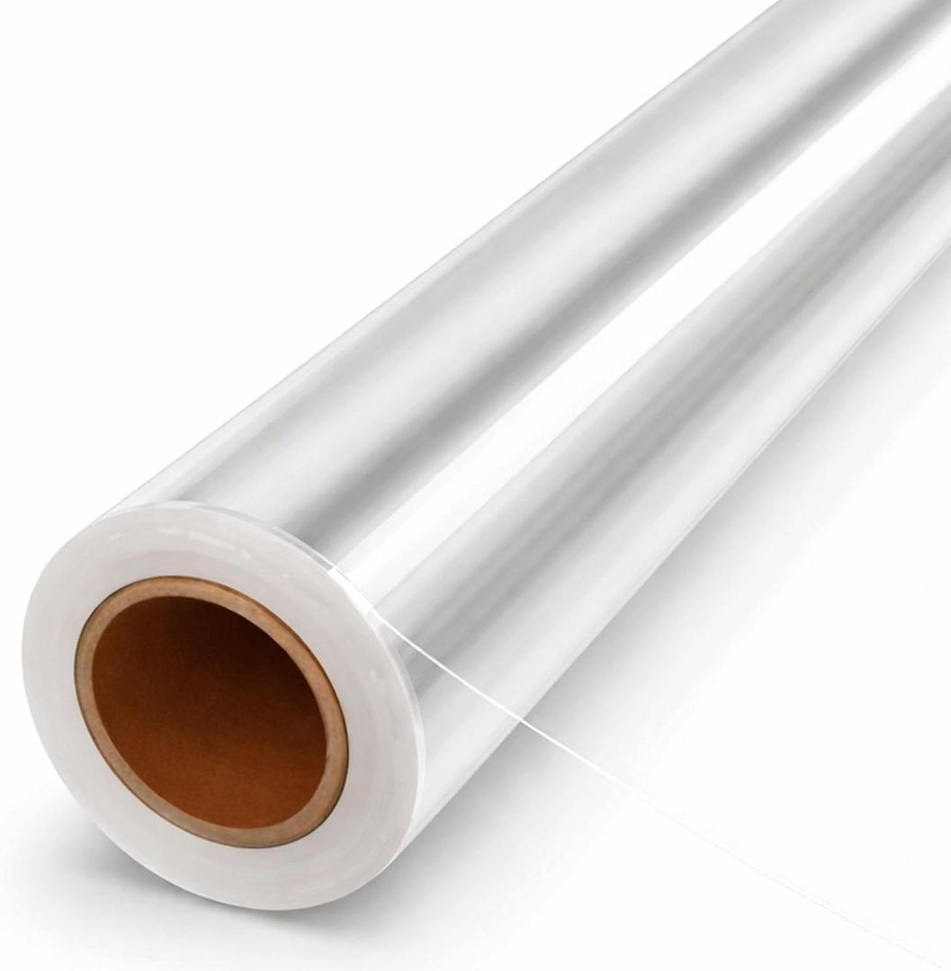 volila Clear Cellophane Wrap Roll (31.5 in x 100 ft) - 3 Mil Thick Cellophane Wrap for Gift Basket, Treats, Flower Wrapping, Clear Wrapping Paper (31.5" folds into 16")