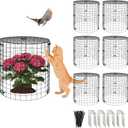 6 Pack Plant Protectors from Animals with Cover, 18PCS 12.6"x11.8" Metal Wire Mesh Cage with Stakes Garden Protection for Rabbits, Chicken, Duck Bunny Barricades for Vegetables, Seedlings and Flower