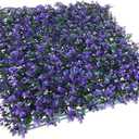 Artificial Lavender Fence Privacy Screen Evergreen Hedge Panels Fake Plant Wall 20"X20" Inch (8pcs)