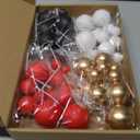 48 Pcs Balls Cake Topper Decorations Balloon Cupcake Toppers Foam Cake Topper Balls Cake Balls Decorations for Birthday Party Wedding Cake Decorating (Black, Red, White, Gold)