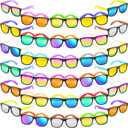 32 Pack Sunglasses Bulk with UV Protection, 16 colors Neon 80s Retro Plastic Sun Glasses Toy, Summer Pool Party Favors, Beach Party Supplies, Gift for Birthday Goody Bag Filler School Classroom Prizes