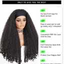 Curly Headband Wig 26 InchAfro Curly Wigs for Black WomenKinky Straight Synthetic Hair with Bouncy Curls In the EndWear and Go Glueless Half Wig (Natural Color)