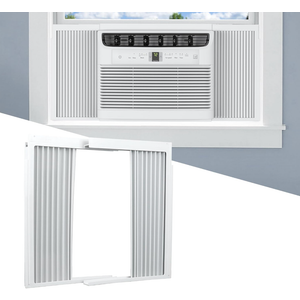 window air conditioner side panel and frame set, white