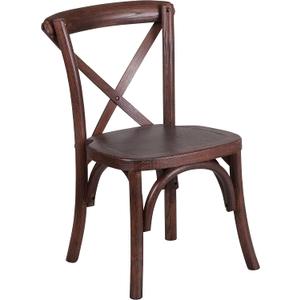 Flash Furniture HERCULES Series Kid's Mahogany Cross Back Chair (1 Pack)