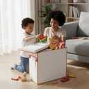 Foldable Storage Boxes with lids,Waterproof Tissue Box Holder with Storage,Multipurpose Toy Storage BoxSturdy Magazine containers (Beige)