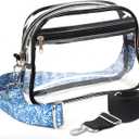 Sereliy Clear Crossbody Bag Stadium Approved for Women, Adjustable Shoulder Strap Clear Purse for Concerts, Sports Events
