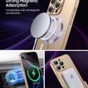 LEKEVO Magnetic for iPhone 16 Pro Max Case [Compatible with MagSafe][Built-in Camera Lens Protector] Slim Soft Silicone Bumper Shockproof Metallic Luster Phone Case (Gold)