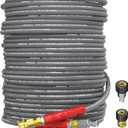 Pressure Washer Hose 125ft, 1/4 Inch Kink Resistant 4200PSI Power Washer Extension Hose, Flexible Heavy Duty Replacement Hose, Compatible with M22 14mm Fittings, High Tensile Wire Braid