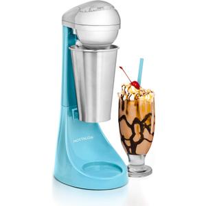 Nostalgia Two-Speed Electric Milkshake Maker and Drink Mixer, Includes 16-Ounce Stainless Steel Mixing Cup & Rod, Blue