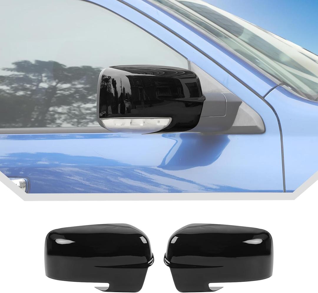 JeCar Side Mirror Cover Fit for Dodge Ram 1500 2011-2017 Mirror Caps Trim Accessories (Black)