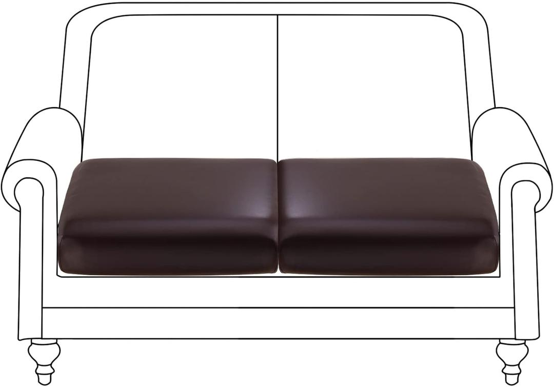 YISUN PU Leather Couch Cushion Cover, Waterproof Stretch Sofa Slipcovers, Faux Leather RV Chair Seat Covers, Loveseat Cushion Replacement Chair/Furniture Protector, 2 Pcs (Brown)