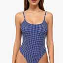 Women's Sexy One Piece Bathing Suit Swimsuit High Cut Leg Cheeky Coverage, Adjustable Thin Strap, Size M