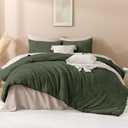 Andency Olive Green California King Comforter Set, 3 Pieces Boho Men Bedding Set & Collections, Farmhouse Tufted Fluffy Bedding Comforter Set for All Seasons (1 Comforter 104x96In, 2 Pillowcases)