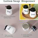 2 x LEETOYI Farmhouse Ceramic Soap and Lotion Dispenser Set with Pump 14oz for Bathroom (White)