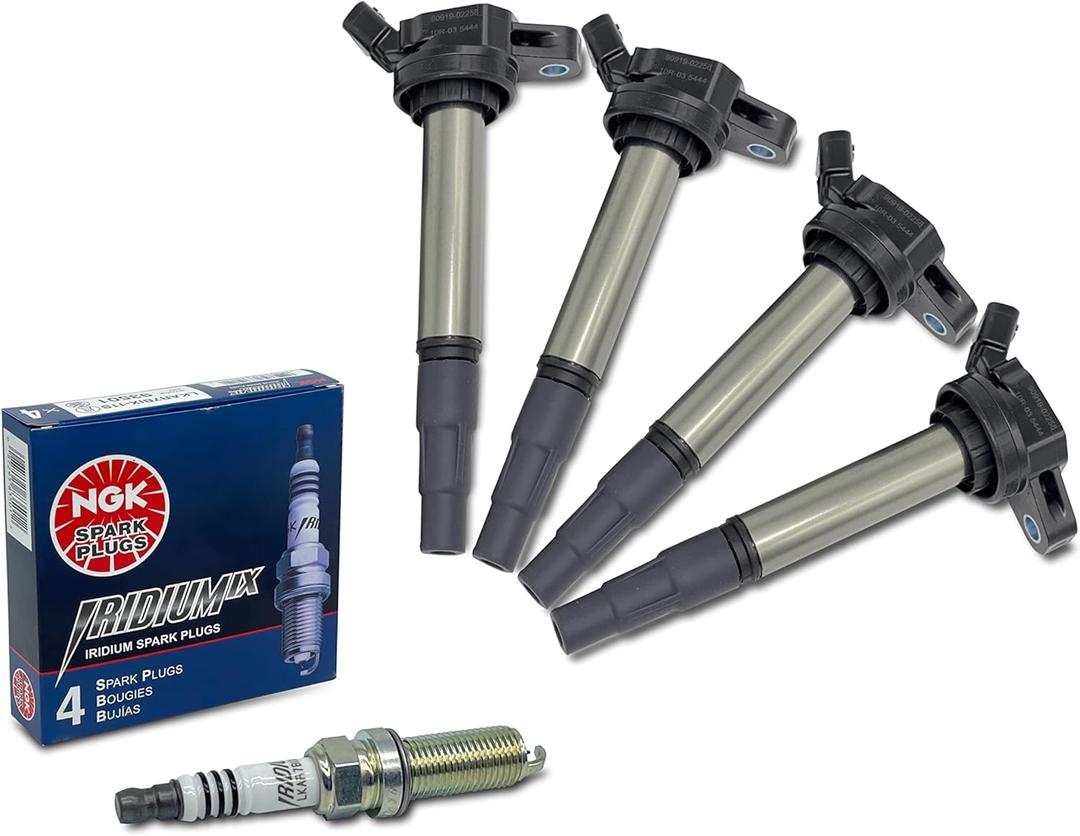 Set of 4 Ignition Coil Pack with Spark plugs Fit for Toyota Corolla Matrix Prius Scion IM Scion XD Lexus CT200H & More Replaces# UF-596, UF-619, 90919-02258, 90919-01275, 93501