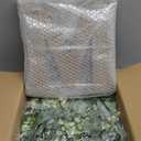 Mkono Farmhouse Wall Home Sign with Artificial Eucalyptus for O Rustic Wooden Hanging Letters Decorative Wall Art Decor for Living Room Kitchen Entryway Housewarming Gift, Brown (10"L x 9.8"W)