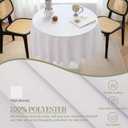 BYDOLL Table Cloth Round 48 Inch Fits Max38 Inch Diameter Top, 4 Pack White Washable Outdoor Winkle and Stain Resistant Spillproof Polyester Tablecloth for Round Tables Party Cover