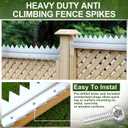 6-Pack 16 in Anti Climb Spikes Heavy Duty Galvanized Steel Fence Wall Spikes Outdoor Cat and Bird Deterrent Prongs Intruder Deterrent Security Supplies for Outdoor Walls Garden Fences Gates