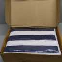 Amazon Basics 100% Cotton Terry Absorbent Cabana Stripe Pool & Beach Towels, Soft, Large, and Thick, 2-Pack, Navy Blue, 30 in x 60 in