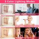 ROLOVE Large Vanity Mirror with Lights, 22"x17" Lighted Makeup Mirror for Desk, 3 Color Dimmable LED Lights, Smart Touch Control & 360 Rotation Tabletop Dresser Mirror (White)