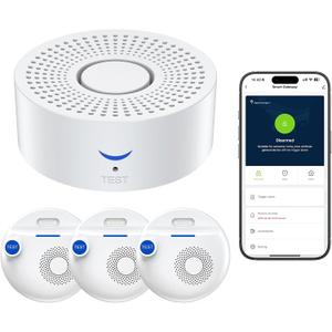Nuleto WiFi Water Leak Detector 1s,Smart Water Sensor Alarm,Water Alarm with SMS,Phone Call,APP Push,492ft for Home,Basement,Kitchen,3 Pack,2.4G WiFi Only