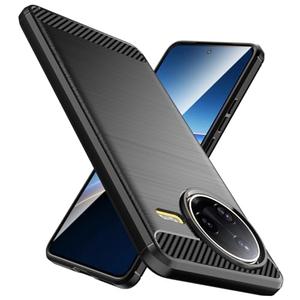 Natbok Designed for Xiaomi Poco F7 Pro Case,Flexible TPU [Brushed Texture] [Anti-Slip] Shockproof Military Protection Bumper Phone Case,Slim Case Cover for Poco F7 Pro,Black