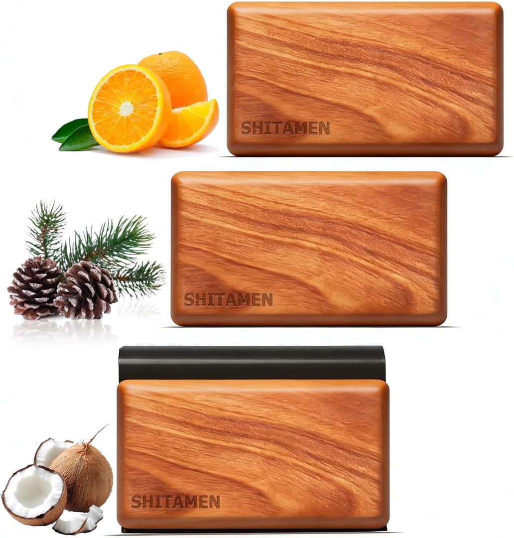 Car Air Freshener, Wood Air Freshener, Car Odor Eliminator for Visor Clip, 3-Pack Variety Scent Refill, Long Lasting - CLIP INCLUDED (Cabana-Pine-Orchard)