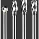 4Pcs Carbide Burr Set 1/4 Shank Aluminum Cut (Wide-Flute Cut) Die Grinder Bits Rotary Tools Attachment Kit Rasp File Accessories Metal Wood Stone Steel Grinding Deburring Cutting Porting Carving