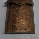 Metal Vintage Mailbox Wall Mount for Front Porch, Decorative Mailboxes for Outside, 15.5" H X 10.5" W X 4" D