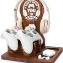 Gamer Gifts for Men Teen Boy, Gamer Accessories Stuff, Gaming Gifts for Son Boyfriend Husband Wooden Headphone Stand