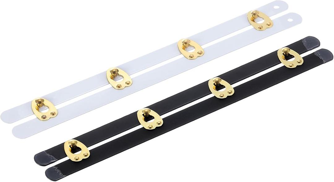 uxcell 2 Set Corset Busk, 8 Inch White,Black Steel Boning Support with Gold Buttons Spring Steel Corset Busk Corset Boning for Sewing Corset Making Gown Wedding Dress