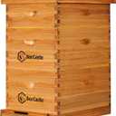 BeeCastle 10 Frame Langstroth Bee Hive Coated with Beeswax Includes Beehive Frames and Waxed Foundations (2 Deep Boxes & 1 Medium Box)