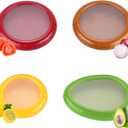 Silicone Avocado Saver - Set of 4 Reusable Storage Containers for Fridge - Ideal for Onions Lemons Tomato and Potatoes More
