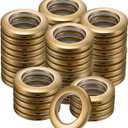 50-Pack Curtain Grommets, 1-9/16"(40mm) Inner Diameter Plastic Curtain Rings Clip Eyelet Rings Nanoscale Low Noise Roman Ring for Windows/Fabric, Home Drapes Grommets [Matte Gold]