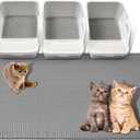 GRELY Cat Litter Mats- Extra Large XXL 47''X 36'',2 Layer Litter Box Mat for Indoor Cats,Rug for Pet Kitty,Litter Trapping Mats,Waterproof Urine Proof,Non-Slip