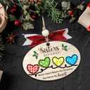 2 x Sister Ornaments 2025 Christmas  Wooden Christmas Ornament for Big Sister or Sister in Law  Sentimental Gift with I Love You Forever Quote  Cute Holiday Keepsake for Women, Girls (B62)