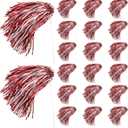 20 Pcs School Spirit Shakers Bulk, Cheerleader Pom Poms for Adults Sports Team Party Dance Football Basketball Volleyball Homecoming Fan Celebration Sporting Event (Red and White)