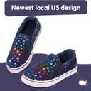 K KomForme Toddler Girls Boys Shoes Little Kids Slip on Canvas Sneakers for Running/Walking (Blue)