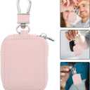 ULTECHNOVO Earbud Protective Carrying Case Portable Earbud Bag with Durable Pu Material Compact Headphone Case for in-Ear Earphones and Accessories (Pink)