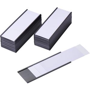 Magnetic Label Holders with Magnets Magnetic Data Card Holders with Clear Plastic Protectors for Metal Shelf, Whiteboard, Set of 50 (2 x 5.5 Inch)