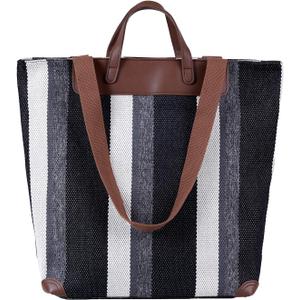 Large Women's Work Tote Bag  Laptop Compartment,Canvas Shoulder Bag for Office & Daily Use,Tote Bag with Spacious Storage (Black)