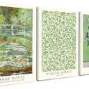 Induslyfe Framed Grass Wall Art Canvas Decor Set of 3, Matisse Wall Art Framed Prints Posters Mid Century Modern Art, Aesthetic Floral Botanical wall art for bedroom, living room, bathroom 12x16