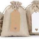 Tapleap 5x7 Burlap Bags with Drawstring - 30Pcs Gift Bags for Wrapping New Year's Eve Favors, DIY Craft, Candles, Souvenirs, For Birthday, Gathering, Customers, Small Business (Original)