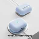 ORNARTO Compatible with AirPods Pro 3 Case 2025, Full Protective Hybrid Silicone for AirPods Pro 3rd Generation Case, Front LED Visible Skin Cover-Baby Blue