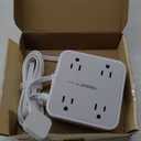 Surge Protector Flat Extension Cord Flat Plug Power Strip, 8 AC Outlets, 3 USB Charger(1 USB C Port) 3-Sided Outlet Extender, 5 Ft, 900 Joules Protection, Office Supplies, Dorm Room Essentials, Grey (5 Feet)
