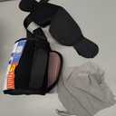 Travel Pillows for Airplanes, 360 Support Headrest Pillow with Eye Mask for Sleeping, Travel Airplane Pillow for Long Flights Car Road Trip, Travel Accessories Stop Bobblehead, Black